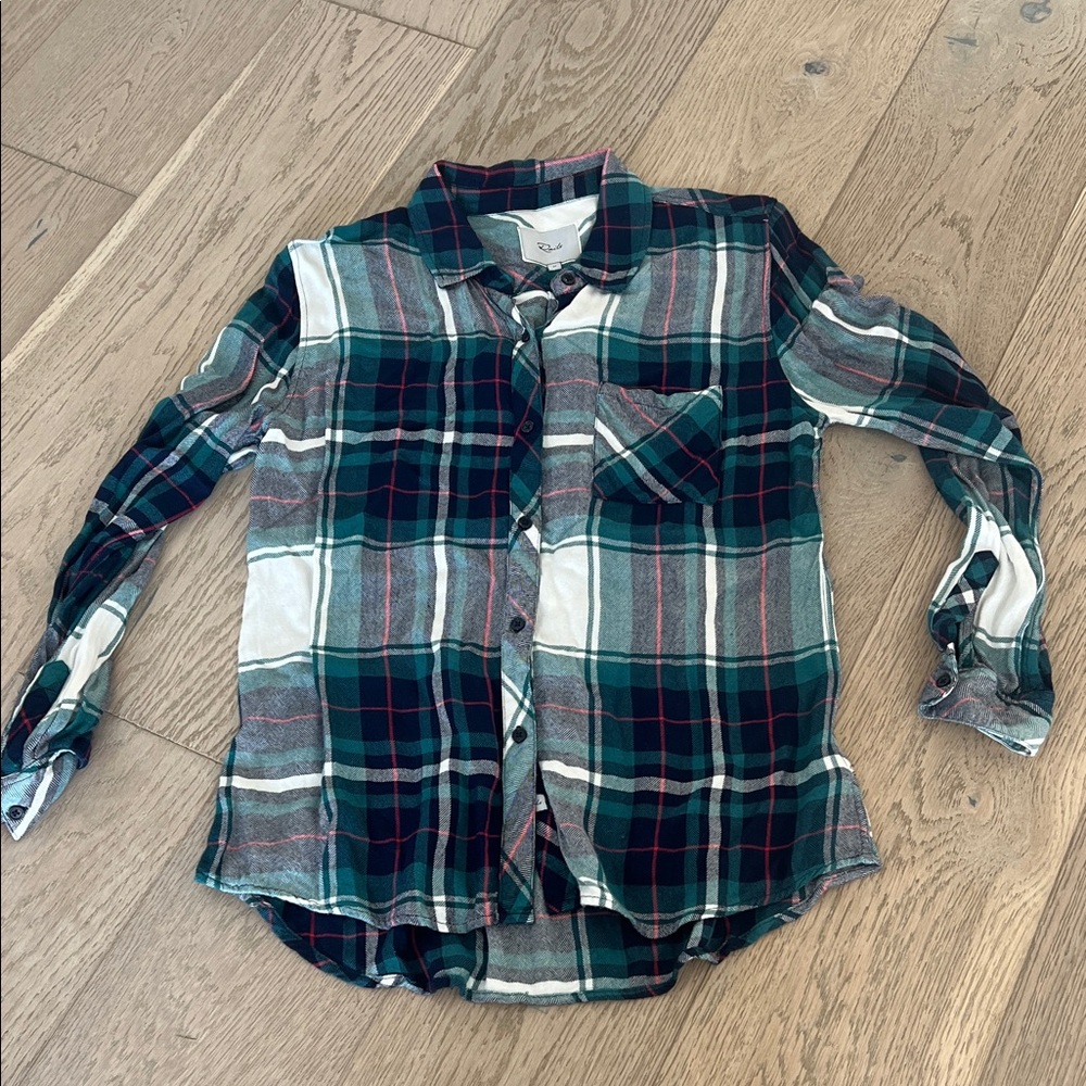Rails Forest Green and Cream Plaid Shirt
